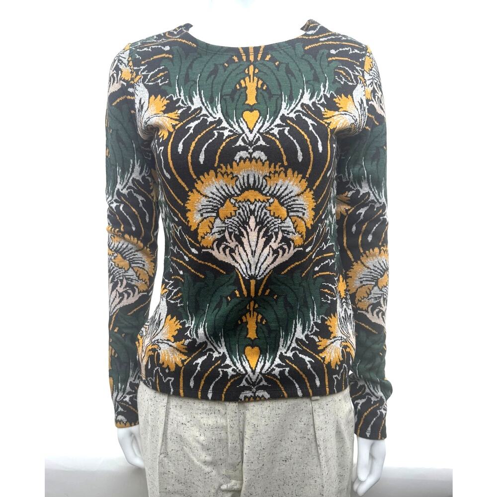 Suno NWOT Patterned Wool Blend Long Sleeve Crew Neck Sweater Size 4
